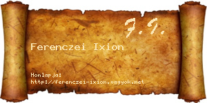 Ferenczei Ixion névjegykártya